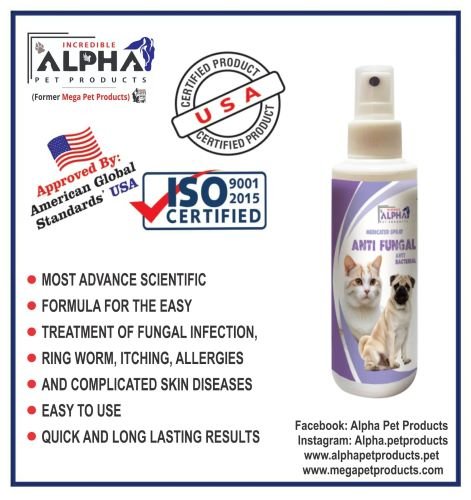 Alpha Anti Bacterial & Fungal Spray For Cats and Dogs