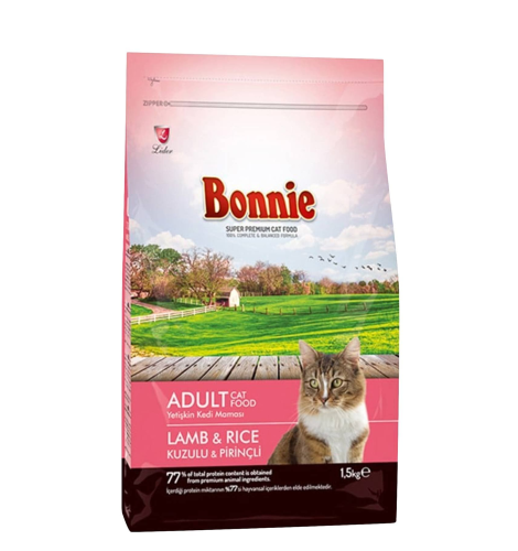 Bonnie Super Premium Adult Dry Cat Food-Lamb & Rice (1.5kg)